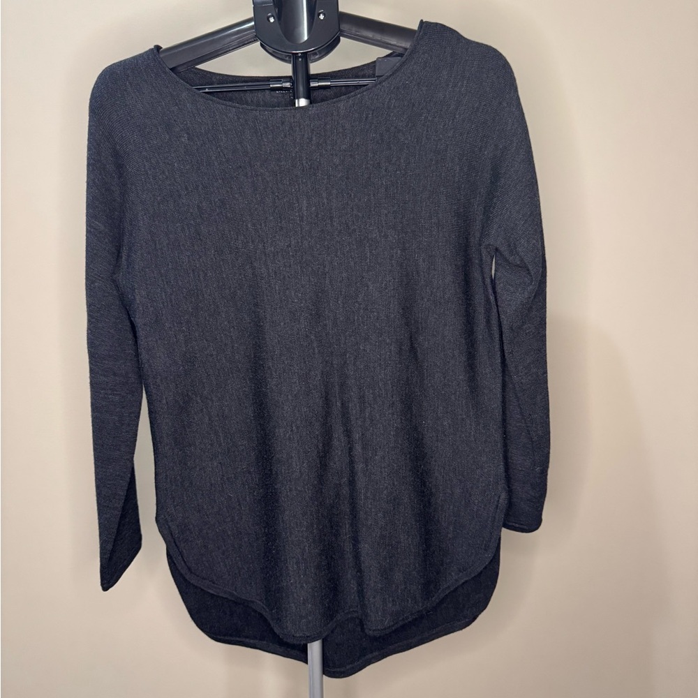 Eileen Fisher Merino Wool Crew Neck Sweater | Small | Charcoal - Picture 2 of 8